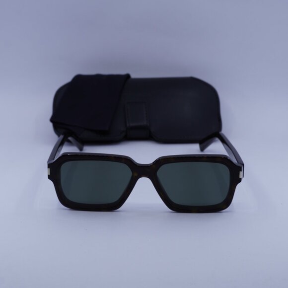 Saint Laurent SL611 002 Rectangle Sunglasses - Havana/Grey - Picture 4 of 13